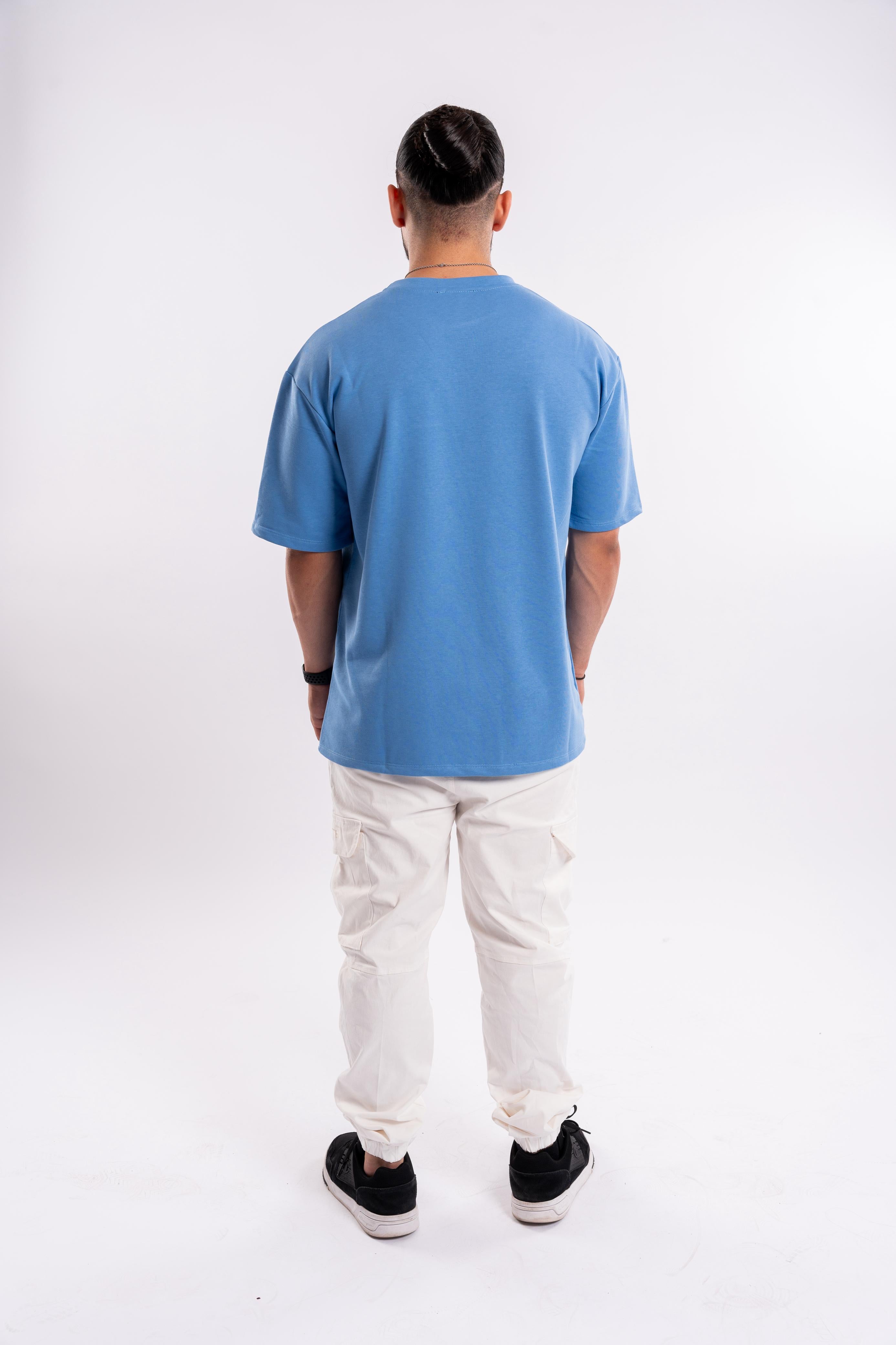 The trademark: Baby blue written - T-shirt