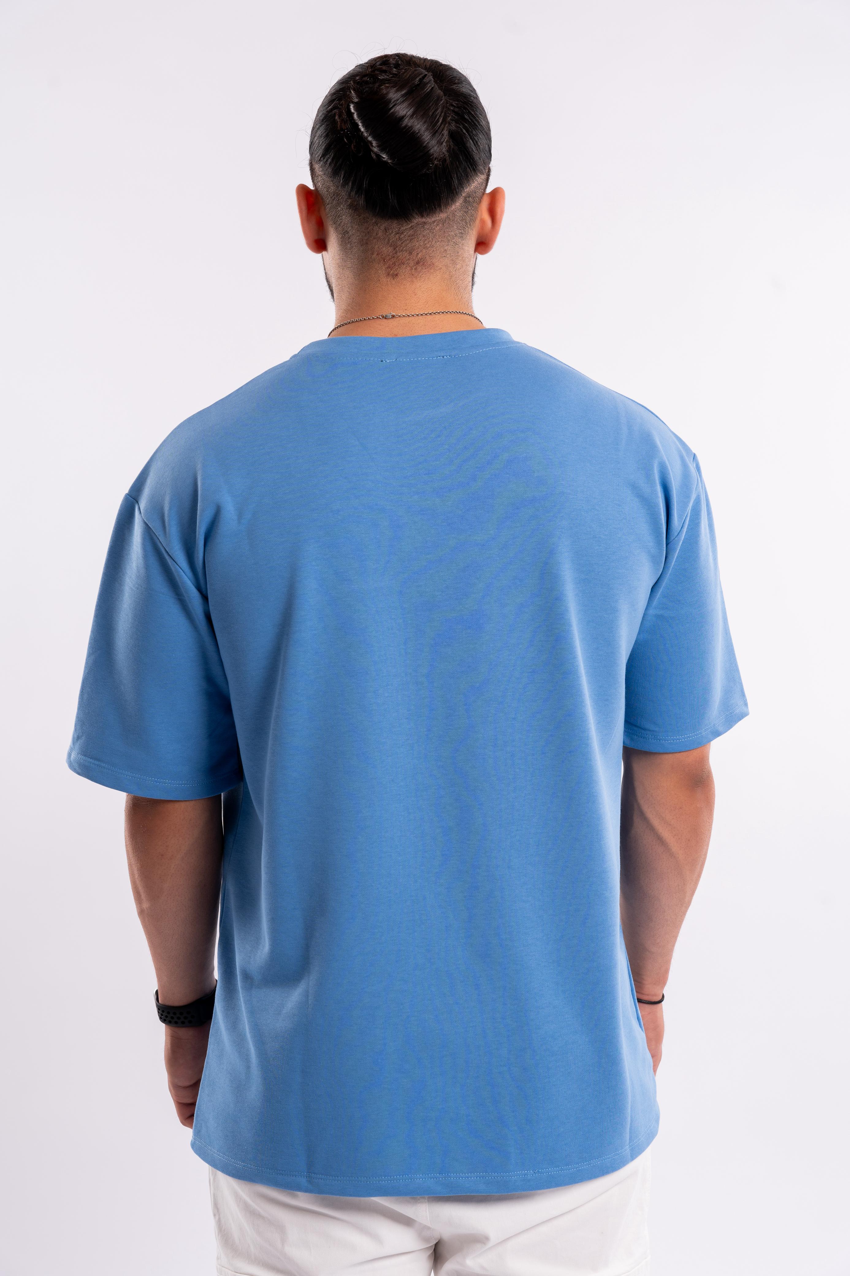 The trademark: Baby blue written - T-shirt